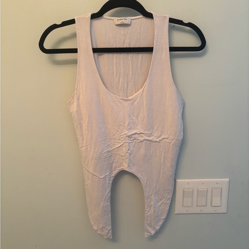 Babaton white tie up tank top